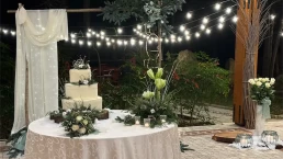 matrimonio veranda esterna di sera